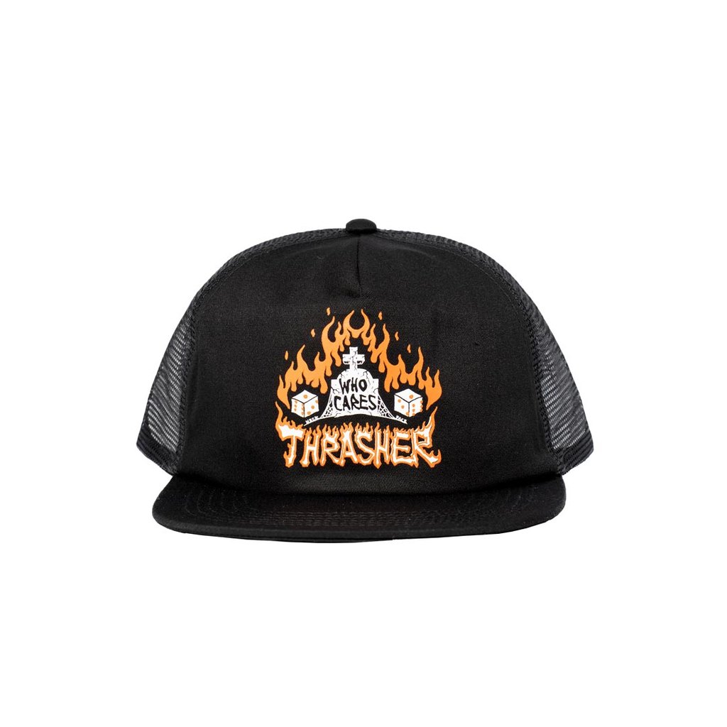 Boné Thrasher Magazine Trucker Who Cares - Preto