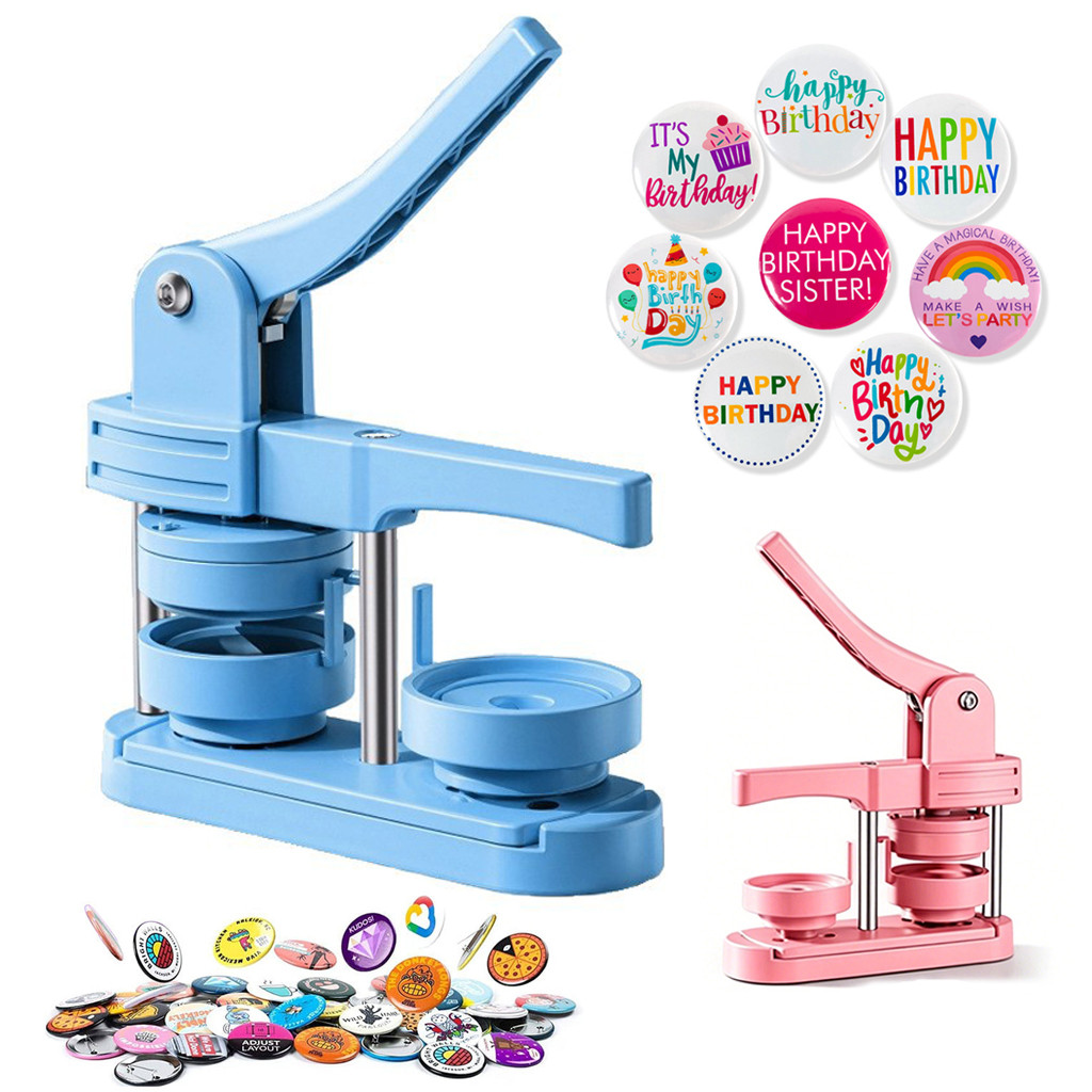 Máquina de Fazer Bottons Manual 58mm Kit Completo com Insumos, Fazedor de Insignias DIY para Artesanato