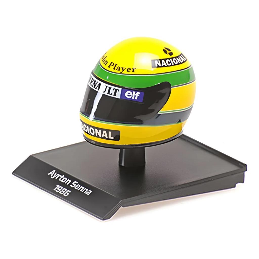 Miniatura 1:10 Capacete Ayrton Senna 1986 Minichamps