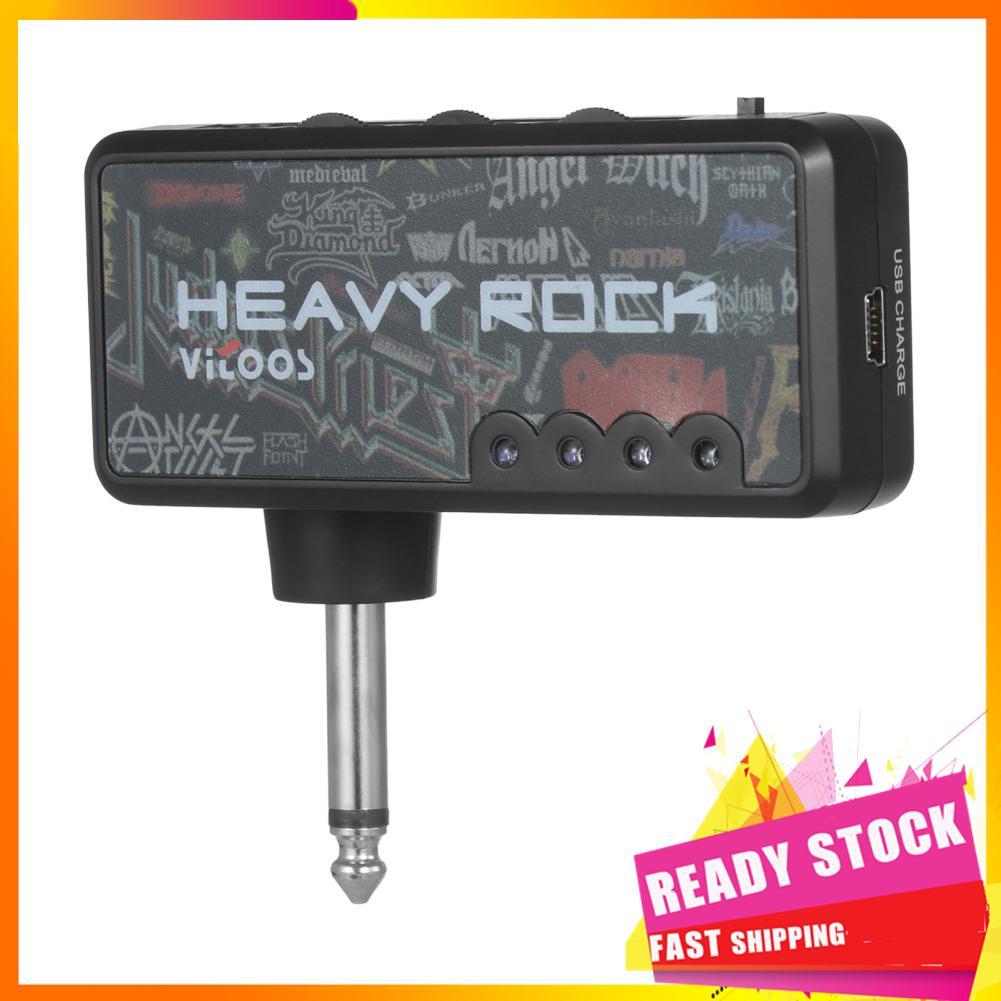 Gfgfgfgg Gfgfgfgg Vitoos plugue de guitarra elétrica mini fone de ouvido amplificador amplificador pesado rock compacto