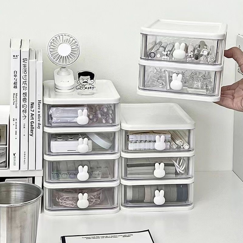 Organizador Mesa Coelho Porta Treco Caneta Gaveta/Maquiagem Escritório Multiuso 4 e 5 Gavetas