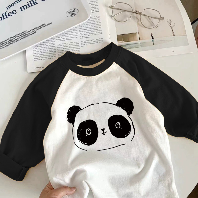 2024 primavera outono puro algodão meninos meninas manga comprida camiseta bebê novo estilo camisa de fundo crianças mod