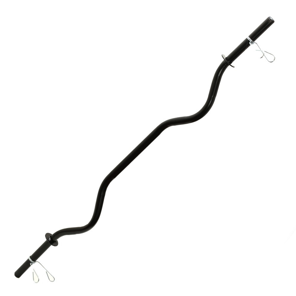 Barra W ocada 120cm  + Presilhas Academia Treino Musculação Exercicios Fitness aproveite em Promoção