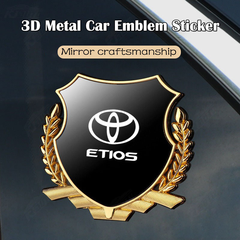 Adesivo Metálico Toyota Etios para Janela Lateral, Design de Espiga de Trigo, Acessório Decorativo Personalizado para Mo