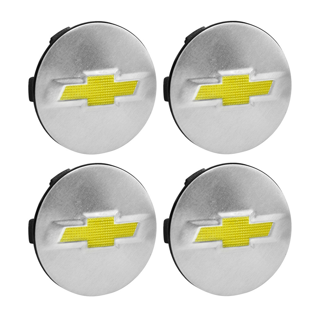 Jogo Calota Meio De Roda Binno 56mm Com Emblema GM Prata