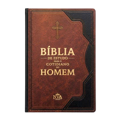 Bíblia de Estudo Para o Cotidiano do Homem | NVA | Full Collor | Capa Dura Bicolor
