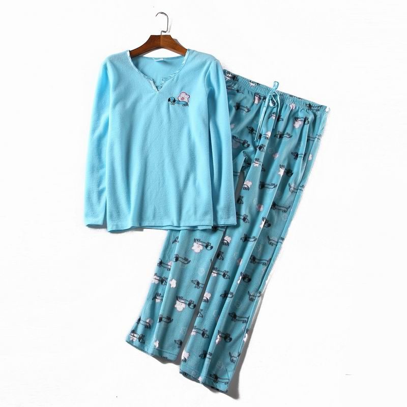 Comércio exterior primavera outono velo Casual dos desenhos animados Anime impresso pequeno decote em V pijamas conjunto
