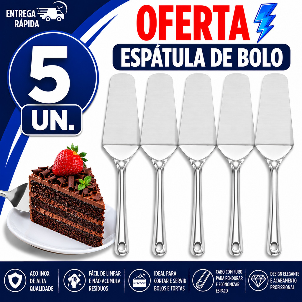 PEGADOR ESPÁTULA DE BOLO EM INOX PARA TORTAS PUDINS DOCES SOBREMESAS COZINHA UTILIDADES