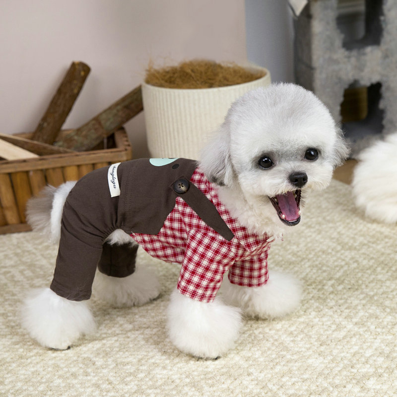 Roupa para Filhotes, Calças com Suspensório para Primavera e Outono, Macacão Fino de Jeans para Cães Pequenos, Teddy e B