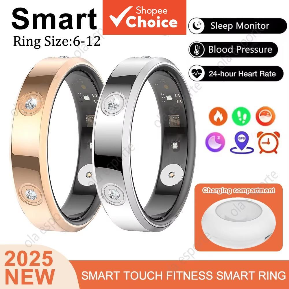 Áudio Feminino Anel Inteligente De Aço Inoxidável À Prova Dwaterproof Água Fitness Freqüência Cardíaca Oxigênio No Sangu