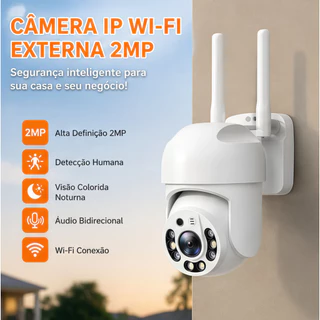 Câmera de Segurança WiFi Externa PTZ HD 360° Visão Noturna Colorida Áudio App iCSee