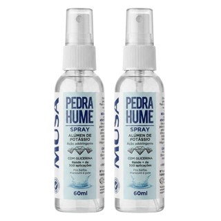 KIT Pedra Hume Spray 60ML Antitranspirante MUSA Adstringente Cicatrizante (2 unidades)