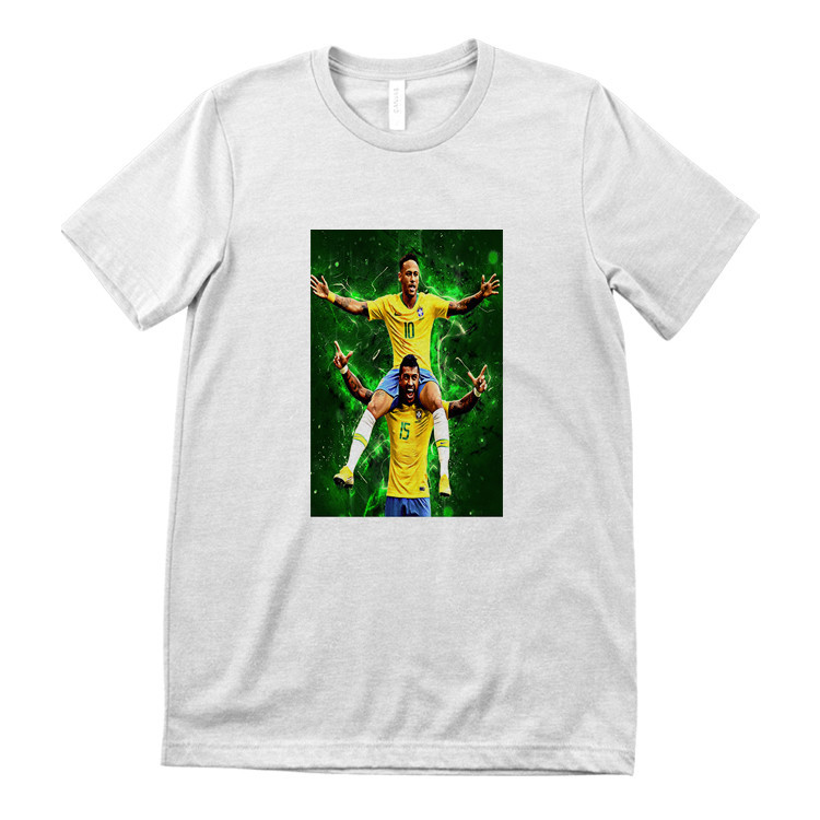Camiseta Oversized Masculina Feminina Estampa Neymar e Paulinho Seleção Brasileira Futebol Streetwear