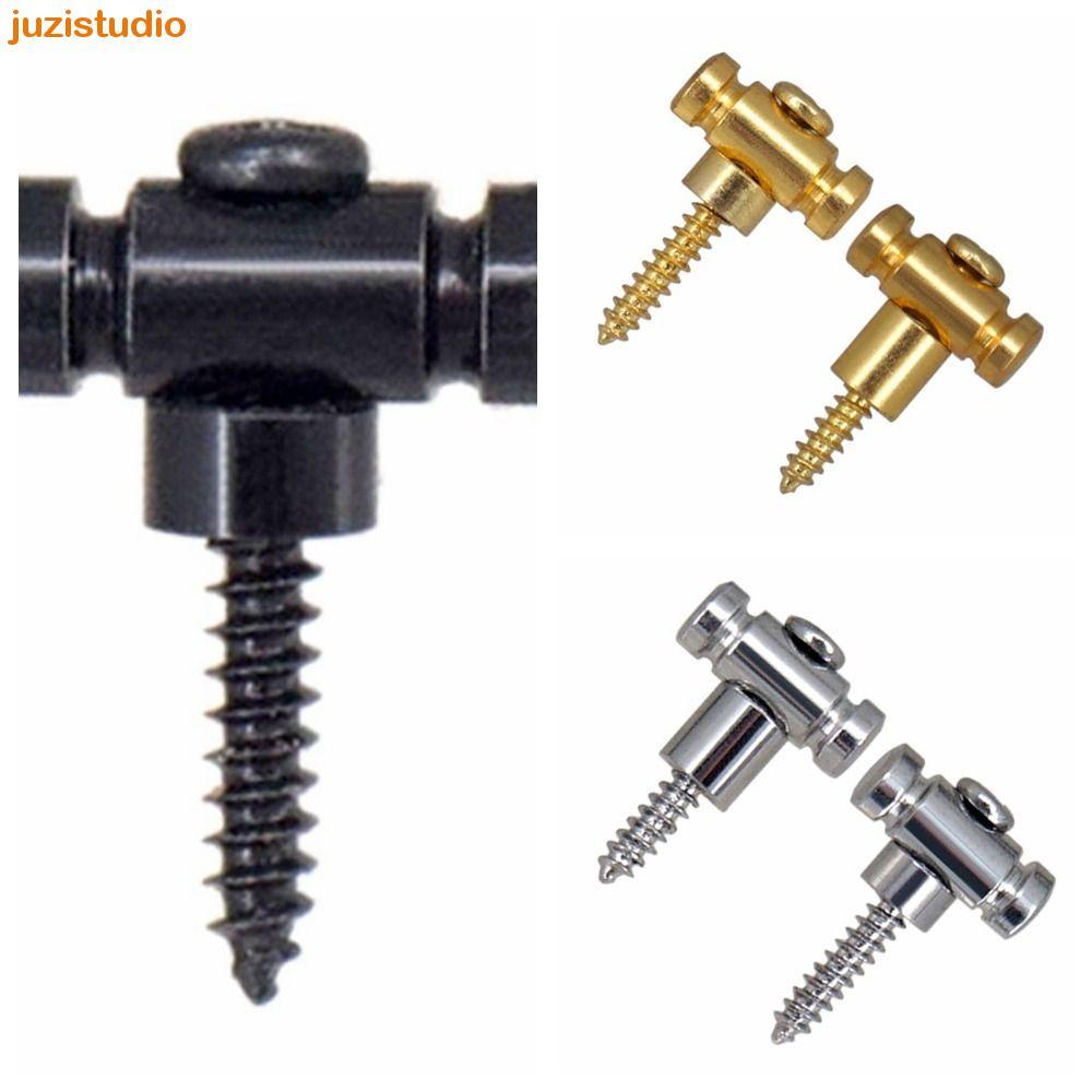 JUZISTUDIO 2 Pçs/set Botão De Pressão De Corda De Guitarra , Acorde Fixo Metal Guitar Roller String Trees Retentor