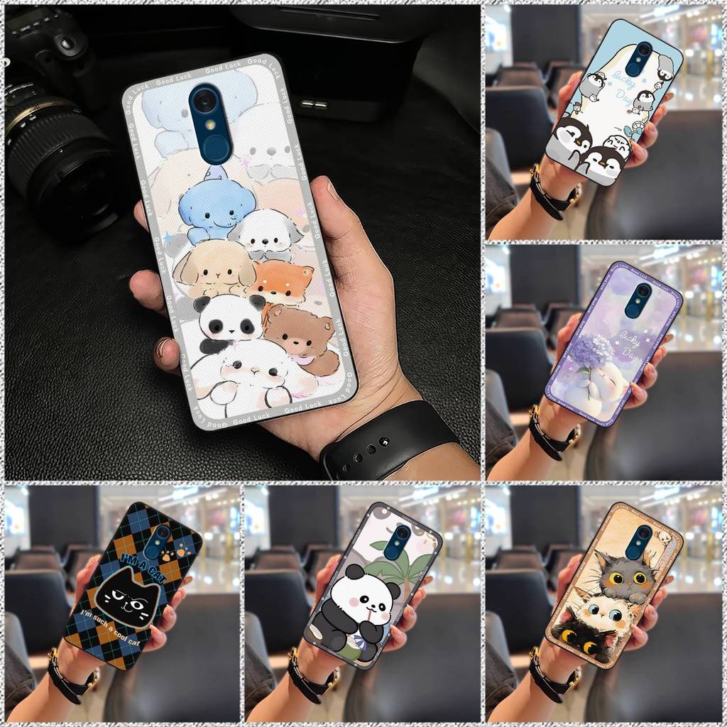 Capa De Telefone TPU Fofa Para LG Q7/Q7 +/Q7A/Style L-03K-JP Durável Graffiti Anti-Poeira Traseira De Silicone À Prova D