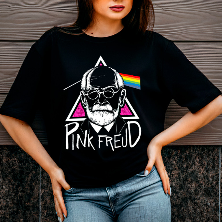 Camiseta Estampada Pink Freud Streetwear Psicologia Algodao Unissex Camisa Casual Top MYN STORE