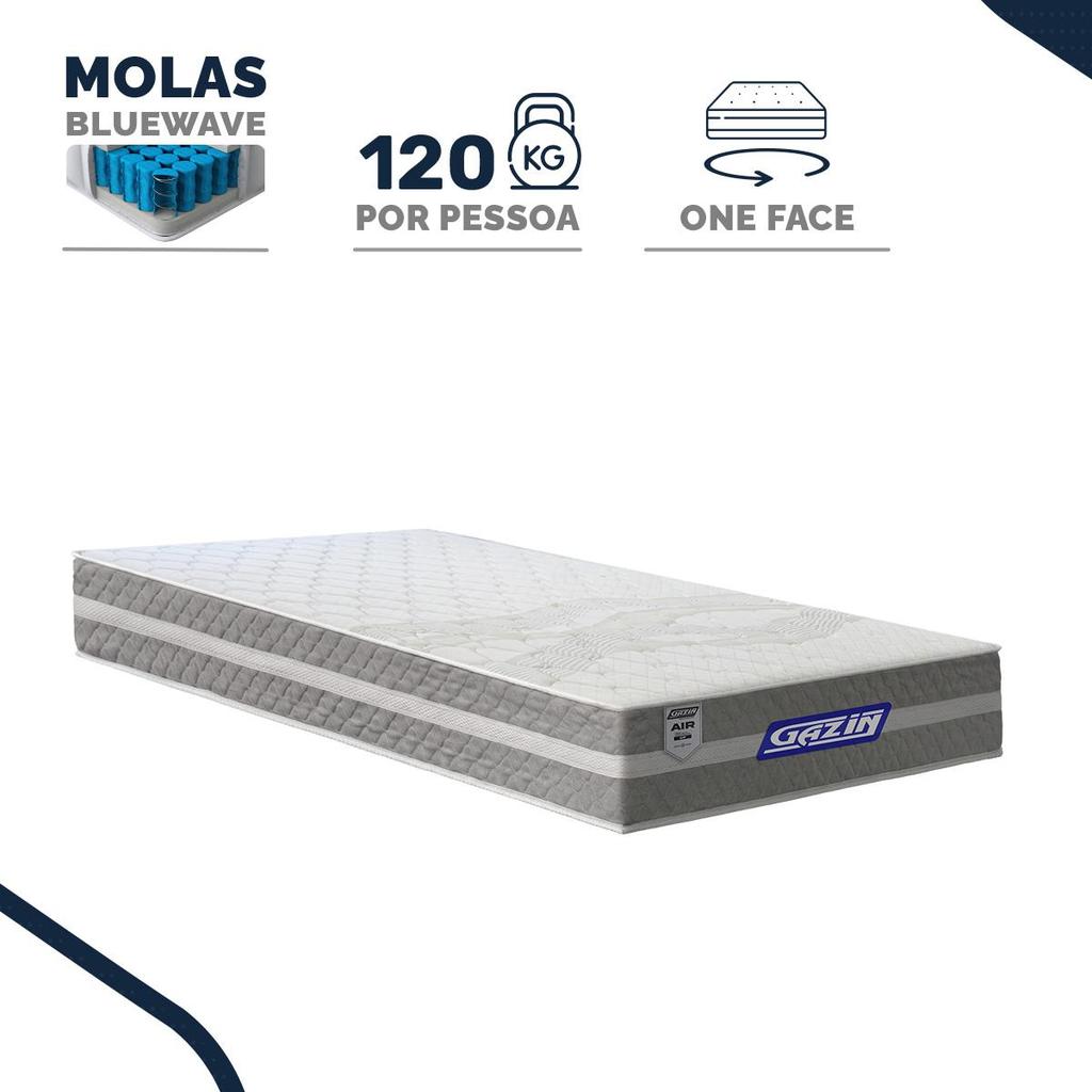 Colchão Gazin de Molas Ensacadas One Face Air Up Solteiro 88cm