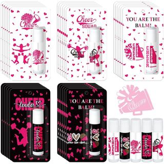 30 Peças de Protetor Labial Rosa "Cheers" - Presentes para Equipes de Torcida, Artigos para Festas de Cheerleaders, Pres