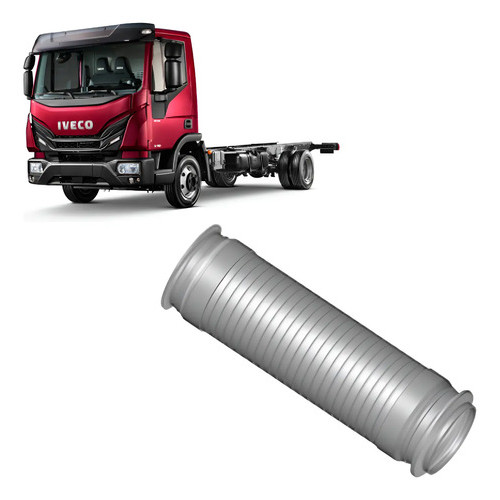 Tubo Flexível Inox 3,5pol Escape Ivec Tector 9.190/11.190 E6