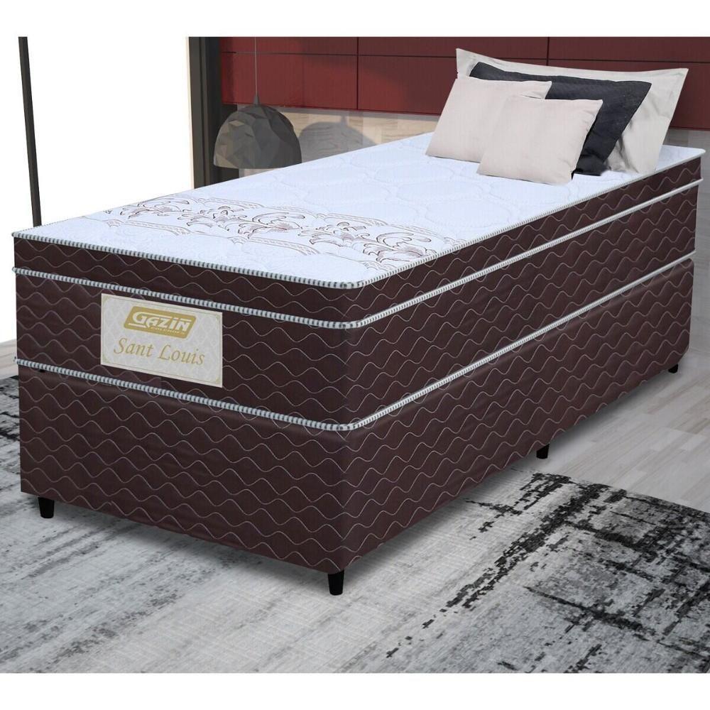 Cama Box Conjugado Solteiro Com Colchão 88x71x188 Saint Louis Gazin Cr35370 Marrom