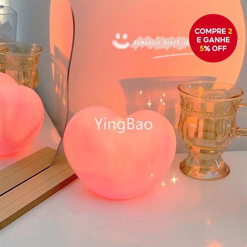 Luminária de Mesa em Forma de Coração Criativa e Romântica, Ideal para Casamentos e Dia dos Namorados, com Decoração