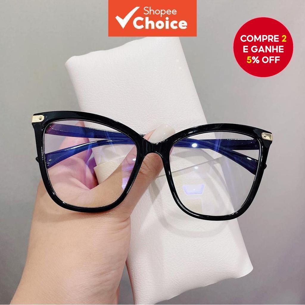 Óculos de sol estilo cat eye vintage para mulheres - armação grande, proteção contra luz azul para leitura e telas