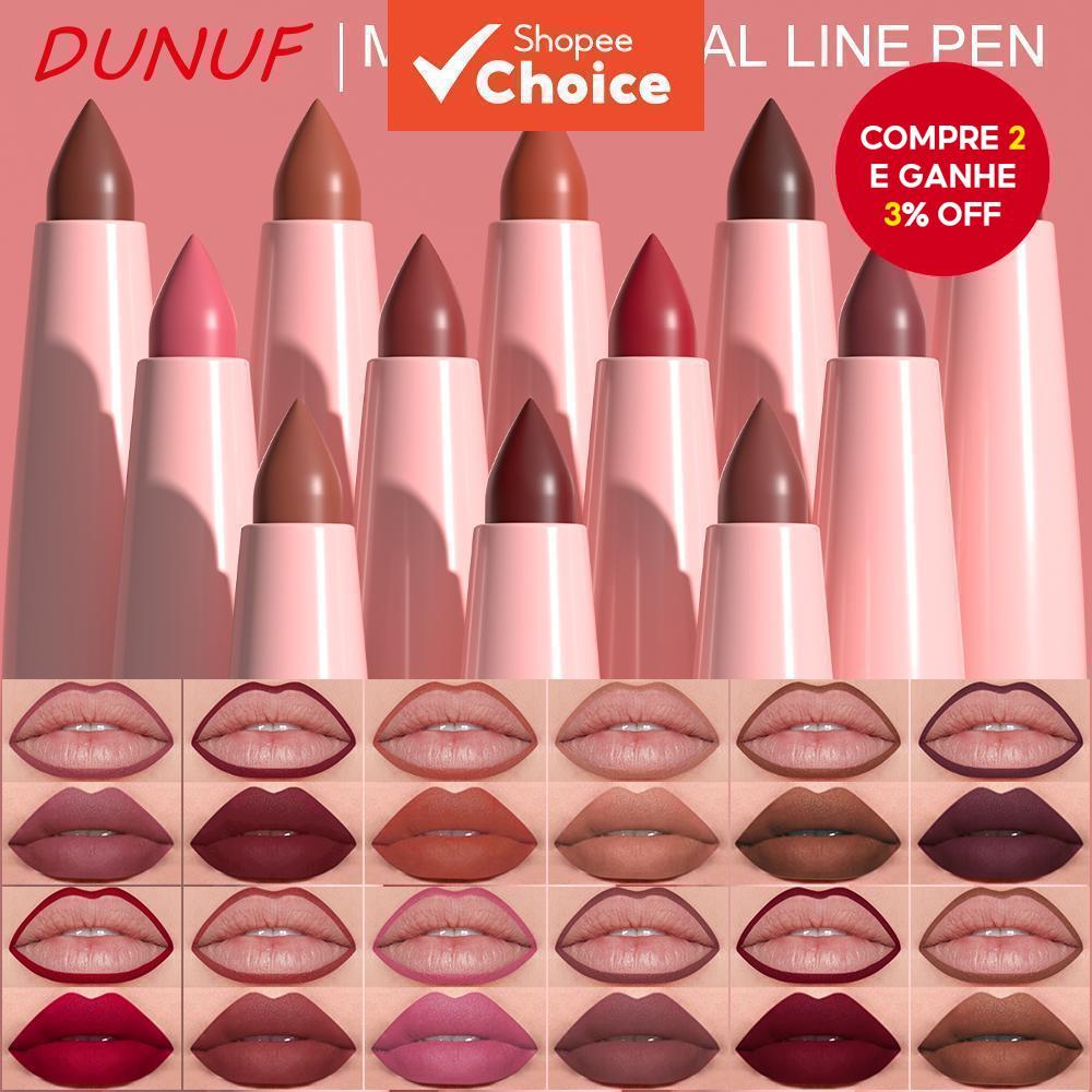 Conjunto De Delineador Labial Fosco DUNUF 6cs-Lápis De Longa Duração , À Prova De Manchas E D'água Para Todos Os Tipos D