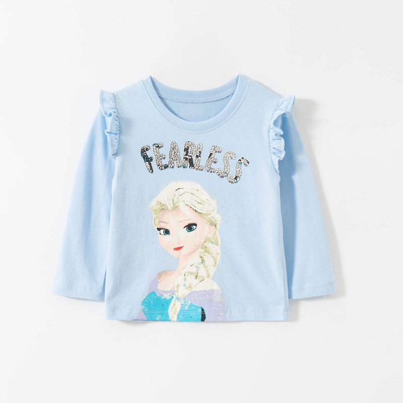 Comércio exterior crianças roupas primavera outono meninas manga comprida camiseta puro algodão dos desenhos animados An