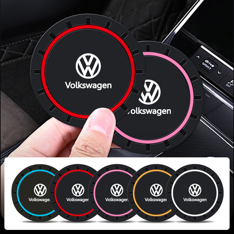 2 Pçs Porta-Copos De Carro Slots De Copo De Água Antiderrapante Esteira À Prova Dwaterproof Almofada Para Volkswagen VW 
