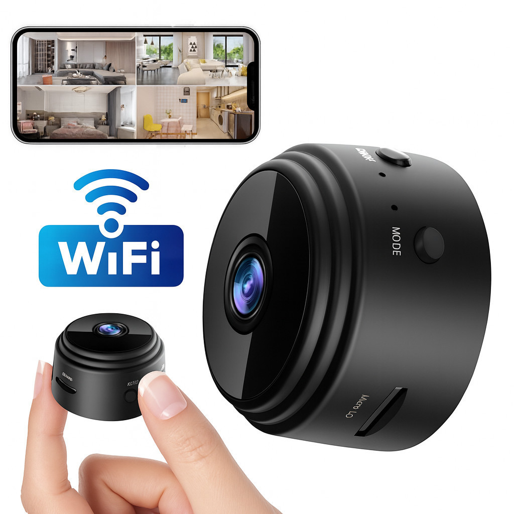Câmera Mini A9 WiFi Full HD 1080P Sem Fio Visão Noturna Sensor de Movimento Monitoramento Remoto SD até 128GB