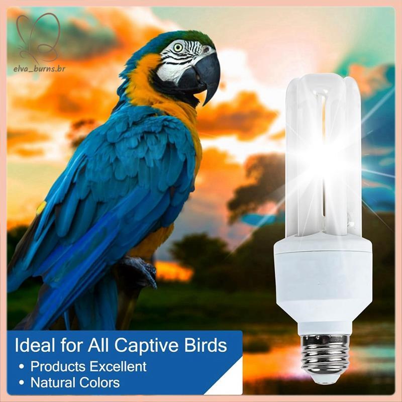 [elva_burns.br] Para Todos Os Tipos Cativos Pássaros Compatíveis Com 2.4 UVB 20W UVA Lâmpada Compacta Fluorescente B