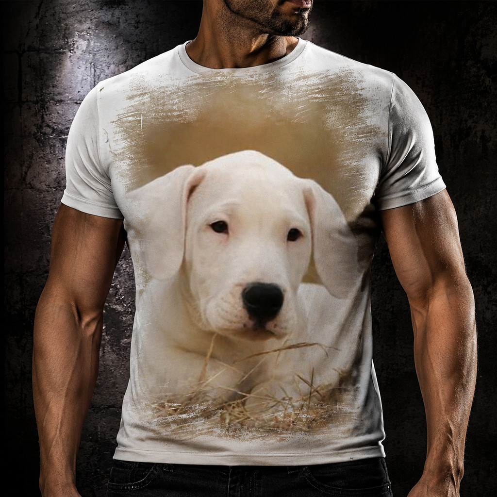 Camisa Camiseta Cachorro Dogo Argentino Filhote 5