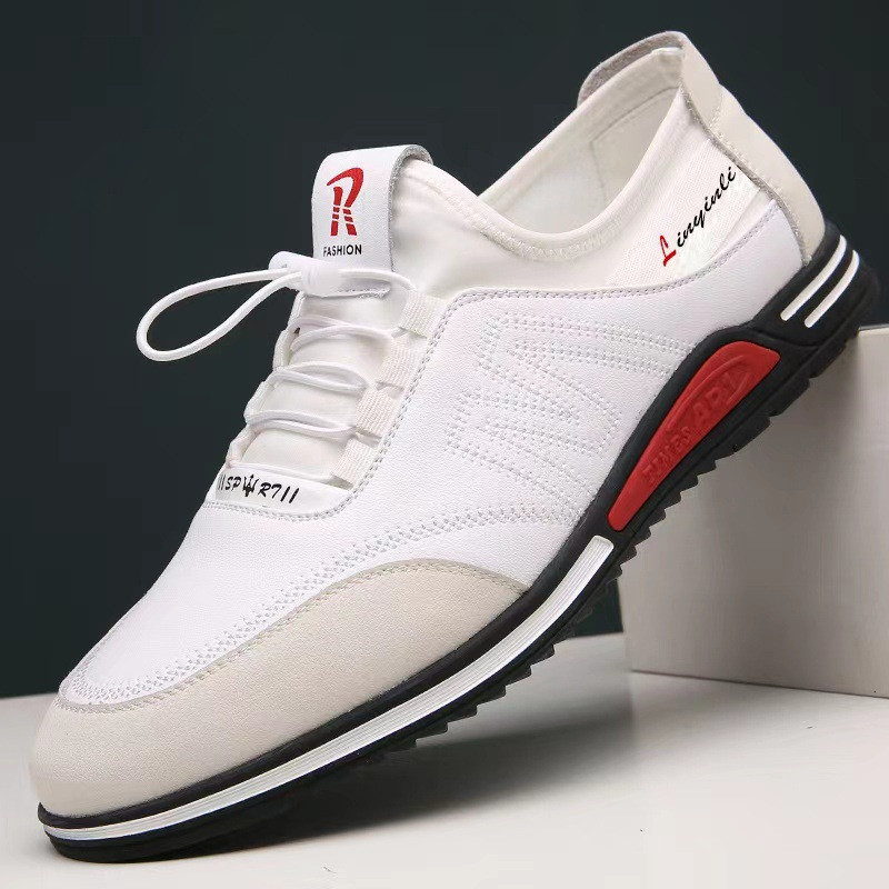 Sapatos de couro negócios Casual estilo fino respirável confortável antiderrapante resistente ao desgaste masculino
