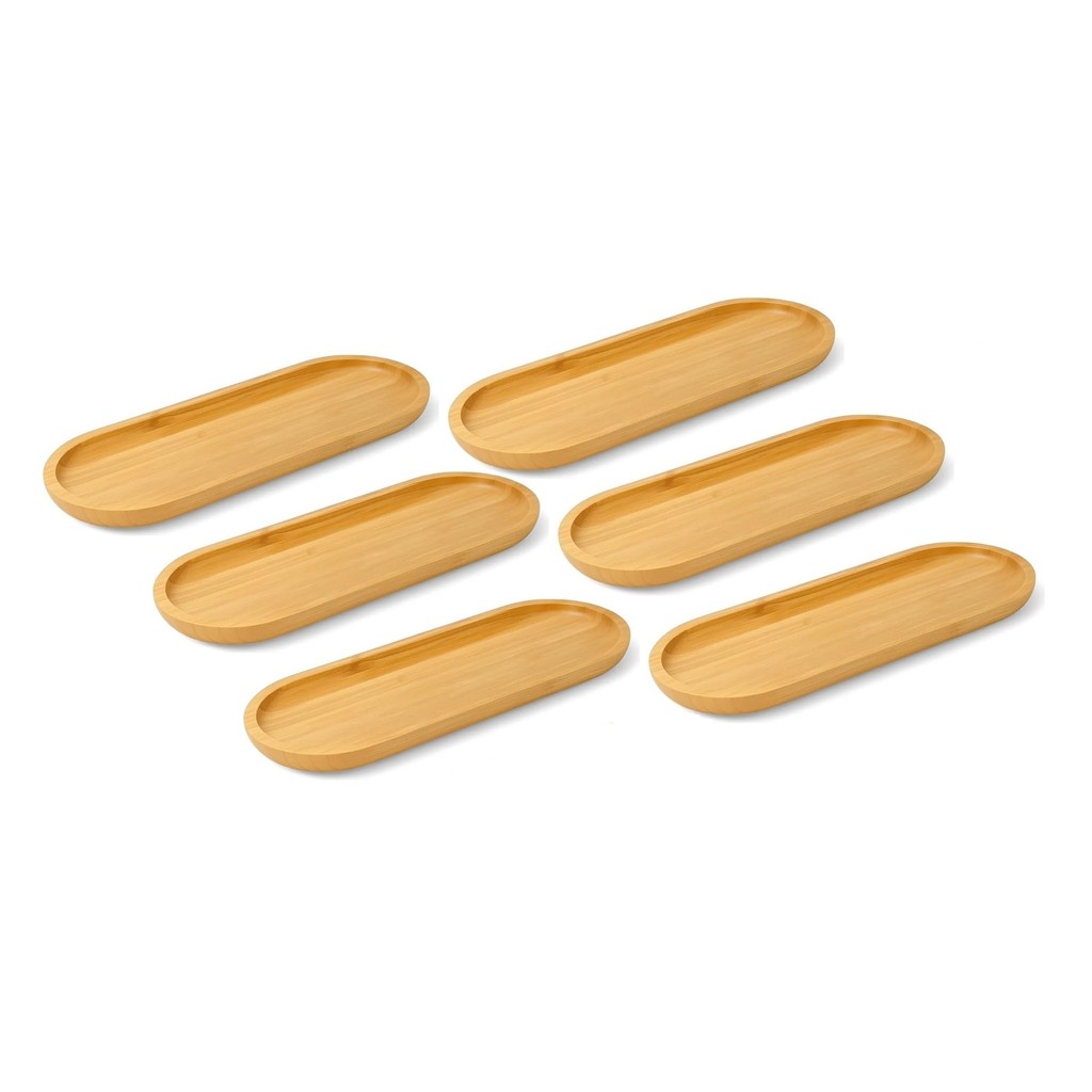 6 Petisqueiras Bambu Gamela Carne Frios Queijo Porção 44cm Aperitivos Frios Queijo Restaurante Sushi Oval Servir Mesa
