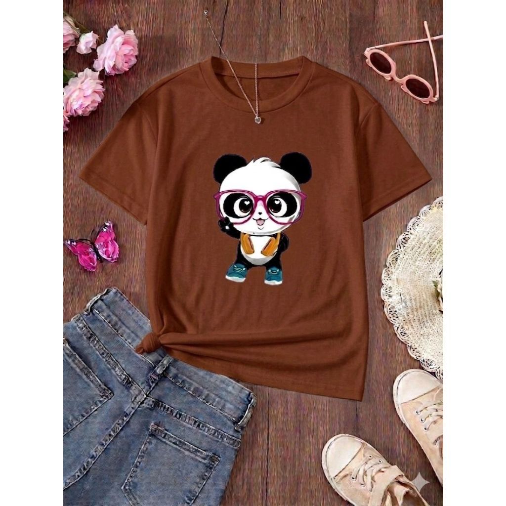 Camiseta Panda da Luluca Infantil Unissex Estampa Fofa e Exclusiva Camisa YouTuber Luluca Algodão Confortável