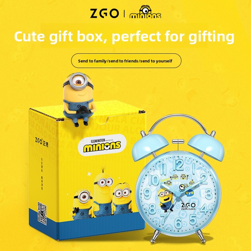 Zhenggang Minion despertador estudante dedicado acordar ferramenta útil crianças meninas poderoso acordar despertador me