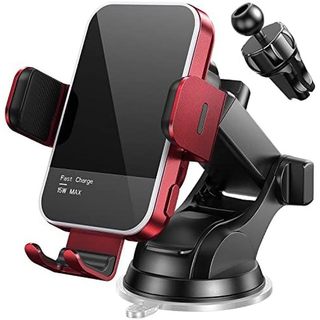 Carregador De Carro Sem Fio , Alto-Falante Colorido RGB Retroiluminado Mosurr 15W Suportes De Telefone Com Fixação Autom