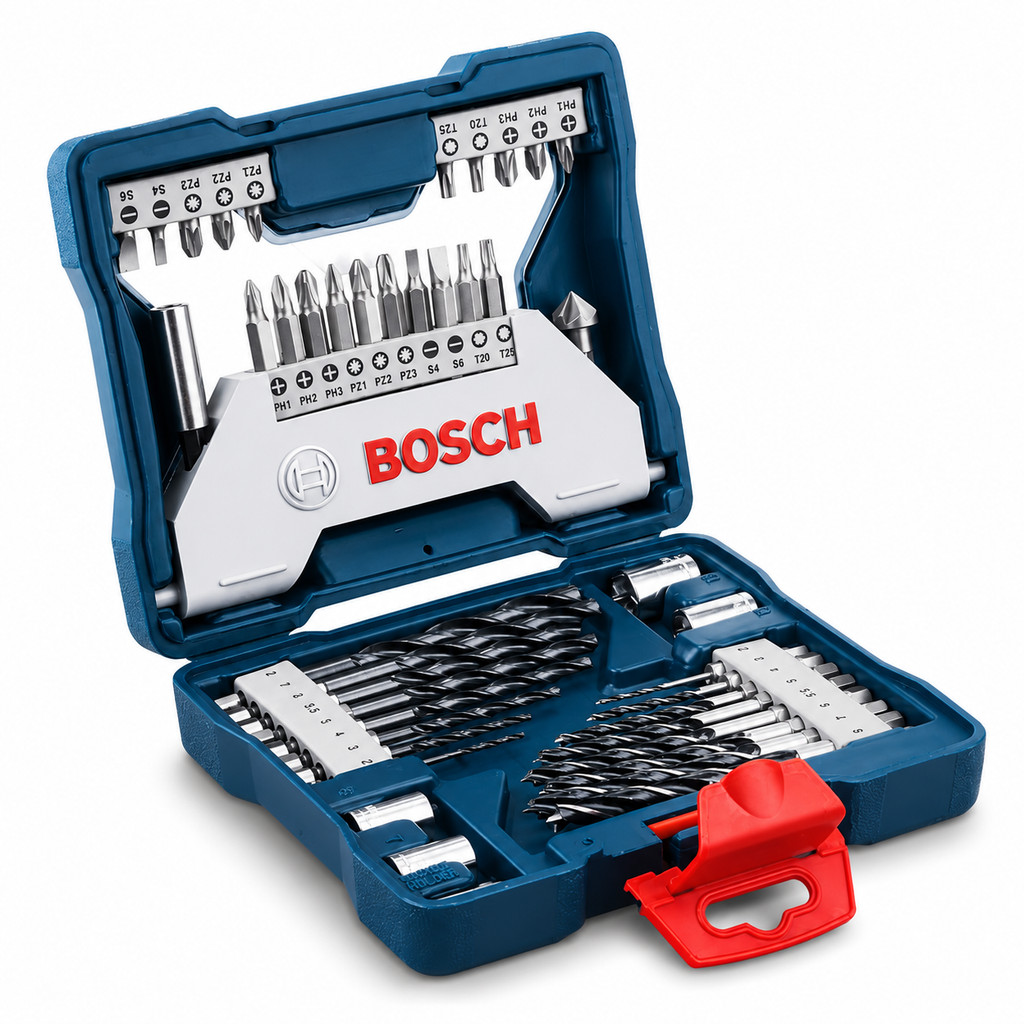 Kit de Brocas e Bits Bosch 43 Peças X-Line Bits Soquetes e Brocas