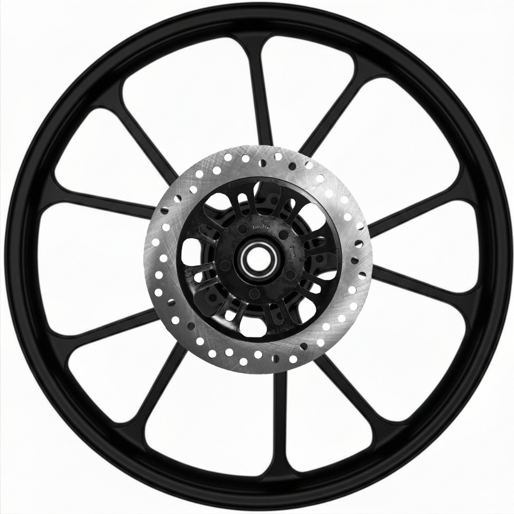 RODA DIANTEIRA HONDA CDG TITAN 150 FAN 150 2004 A 2013 ESD V-SHAPE PRETO FREIO DISCO SEM CAMARA SHIVER