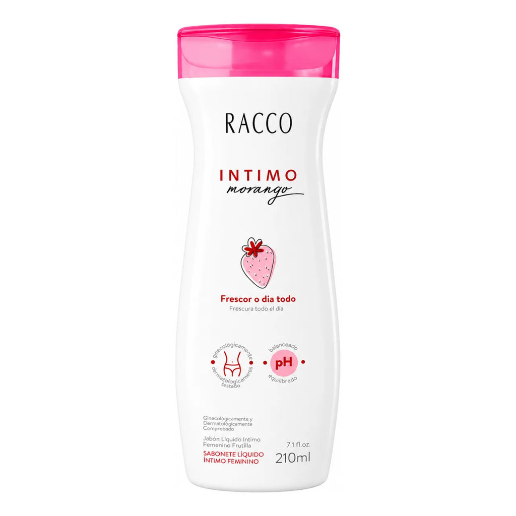Sabonete Intimo Frescor O Dia Todo Morango Racco 210ml