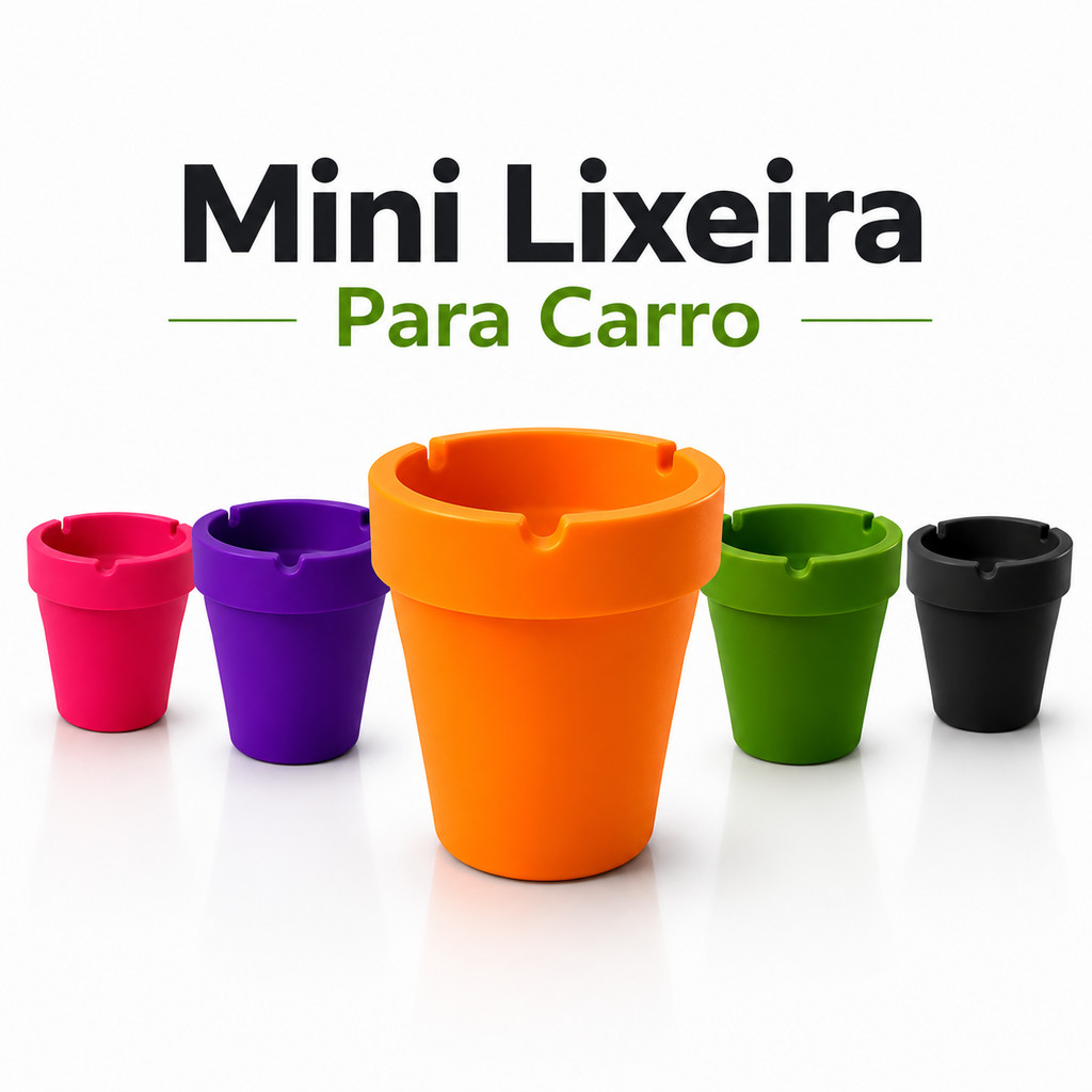 Copo Mini Lixeira Automotivo Porta Copos Carro Sem Odor Tampa Lixo Veicular Escritório Cinzeiro