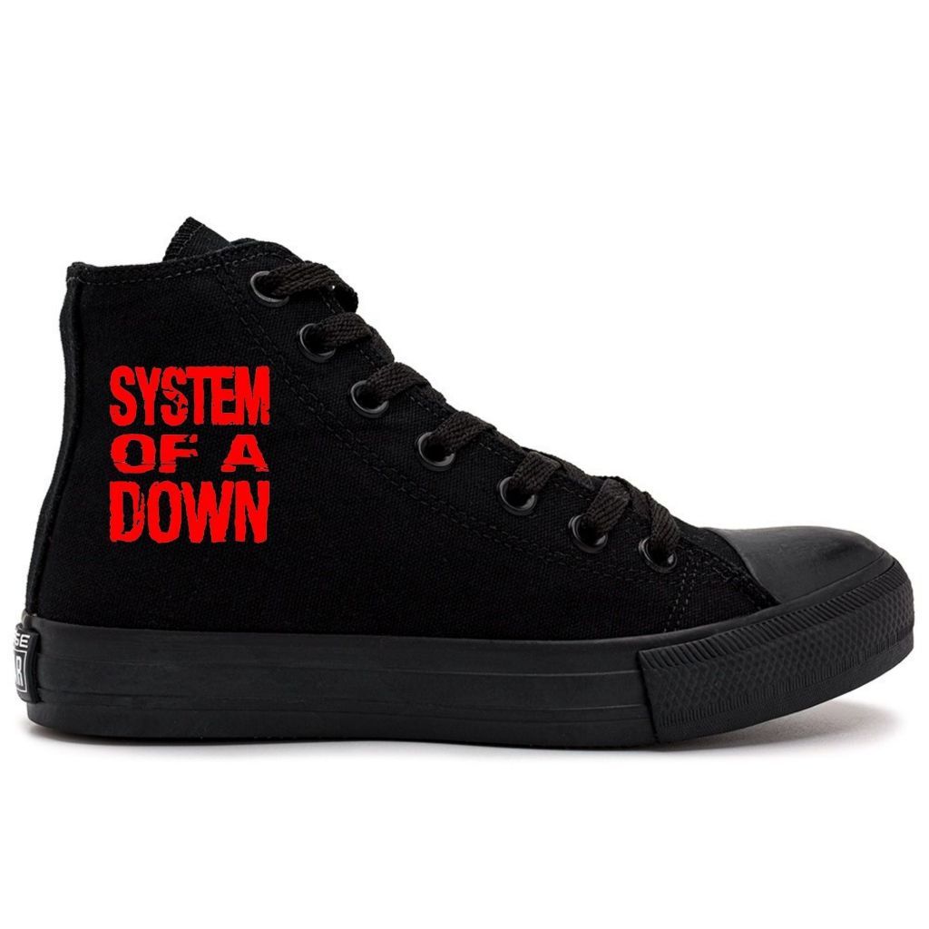 Tênis SOAD Preto Cano Alto Masculino Feminino Systen Of Down Rock Alternativo Casual