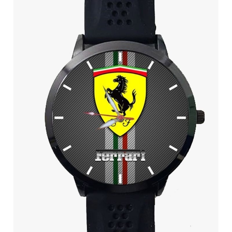 Relógio Esportivo Masculino Analógico Pulseira Confortável Personalizado Escuderia Ferrari