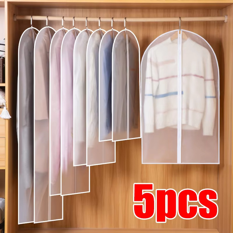 Conjunto de 5 capas protetoras impermeáveis, zíper de EVA/plástico transparente, conjunto anti-mofos, capa protetora par