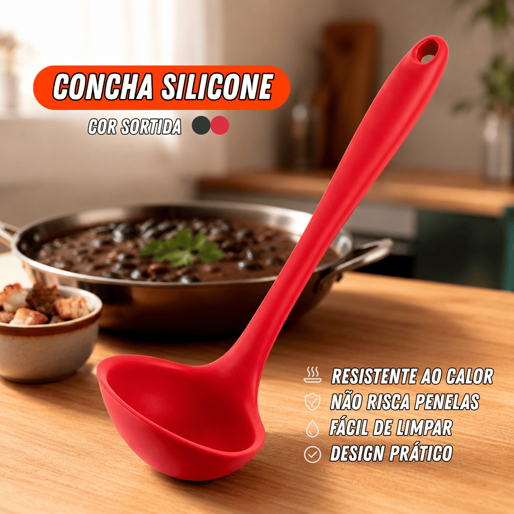 Concha Silicone Cozinha Antiaderente Grande Macia Durável Utensílio Seguro Material Alimentício Resistente Oferta