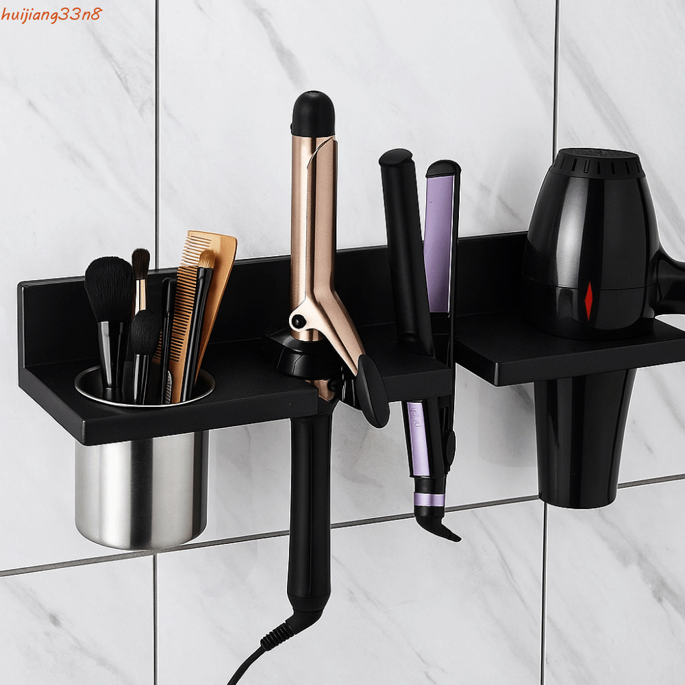 Suporte Para Secador De Cabelo HUIJIANG , Cabide Com Economia De Espaço Montado Na Parede , Elegante Ventilador De Banhe