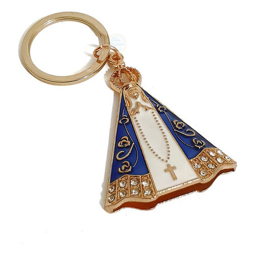 Chaveiro Imagem Nossa Senhora Aparecida Para Chave Abençoada Cor Corpinho Strass
