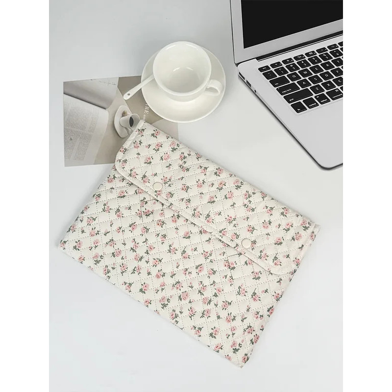 Ins Capa Fofa Para Laptop Com Flor , HP , ASUS , Dell , Huawei , Macbook Air 3.3 , 13.6 Pro14 , Bolsa De Transporte Comp