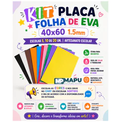 Kit Placa Folha De Eva 40x60 1.5mm | Escolha 5, 10 ou 20 Un. | Artesanato Escolar
