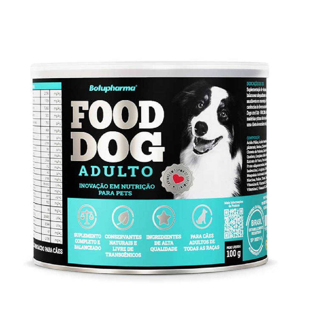 Food Dog Adulto Manutenção Suplemento Cães Botupharma 100g